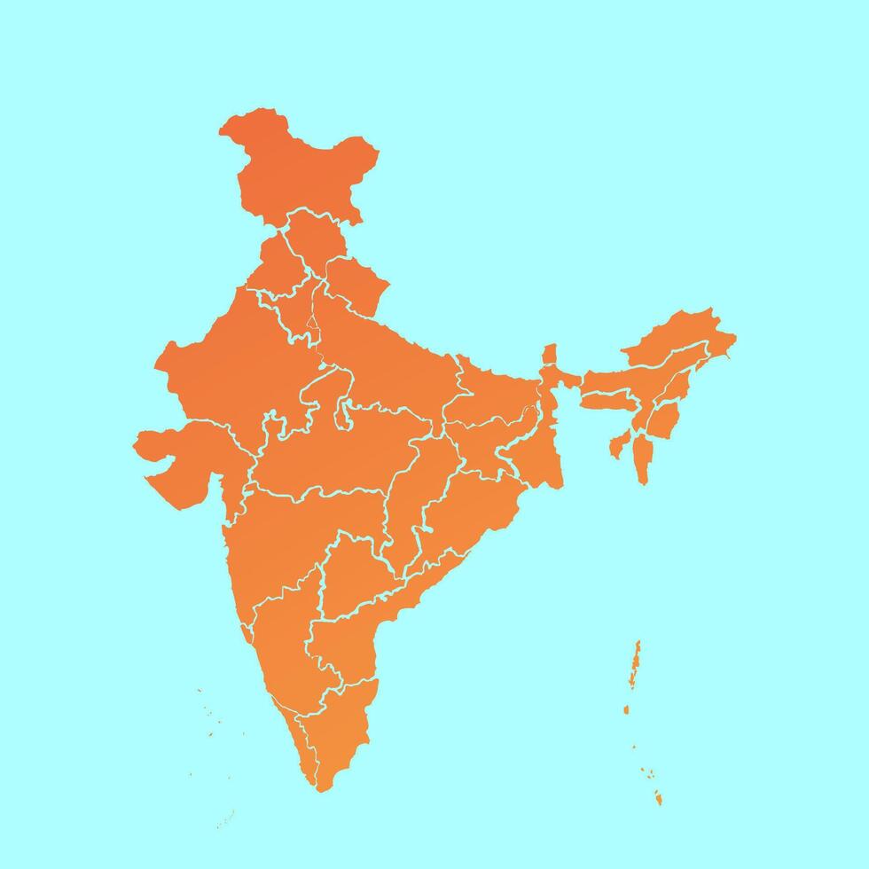 India map with states and borders vector