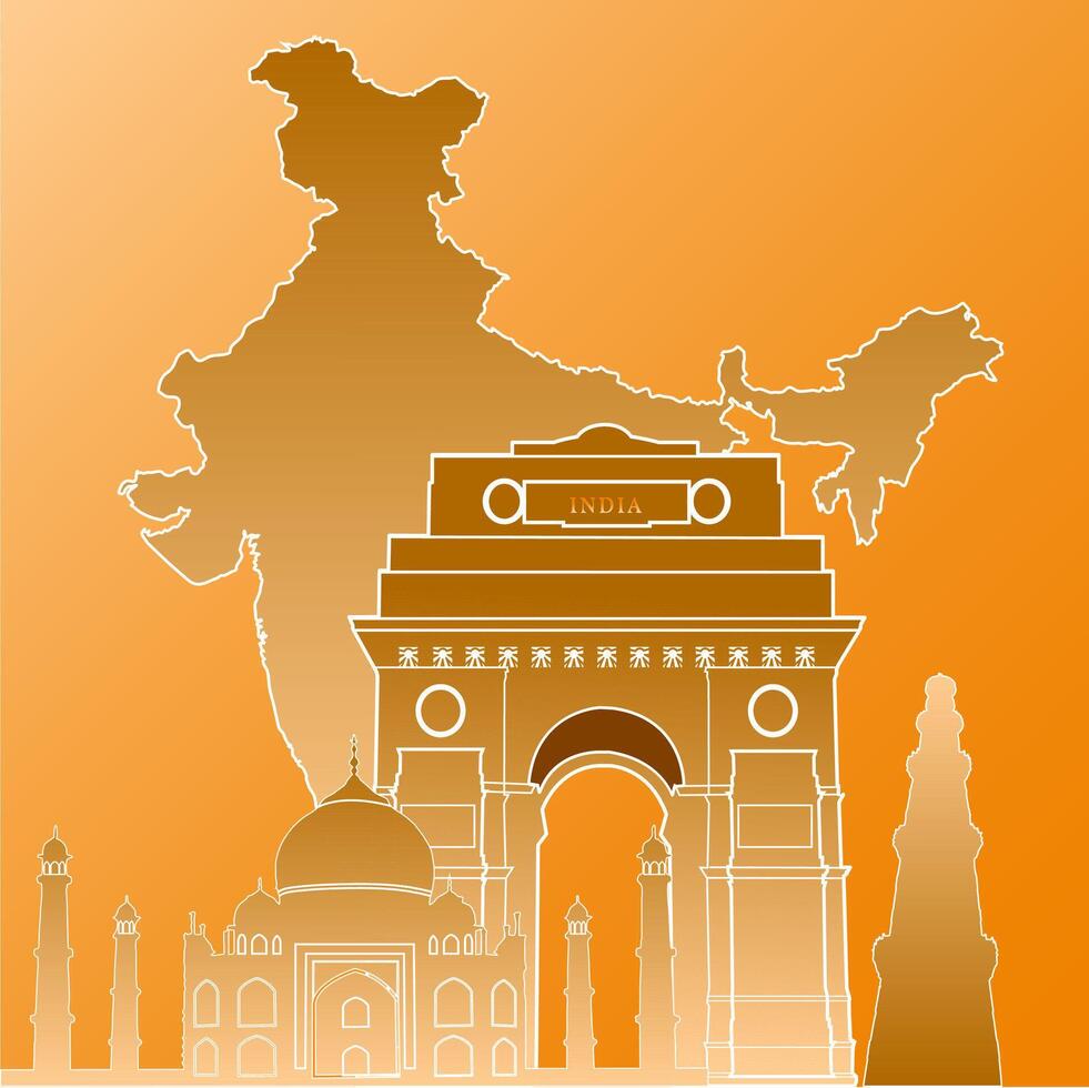 India map with india city vector