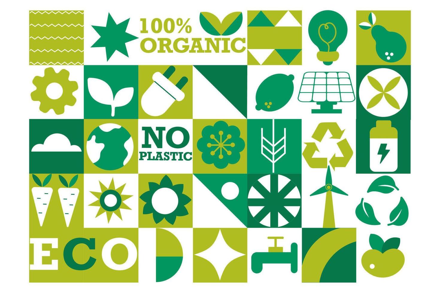 Geometric modern eco friendly background. Abstract nature seamless pattern. Bauhaus. vector