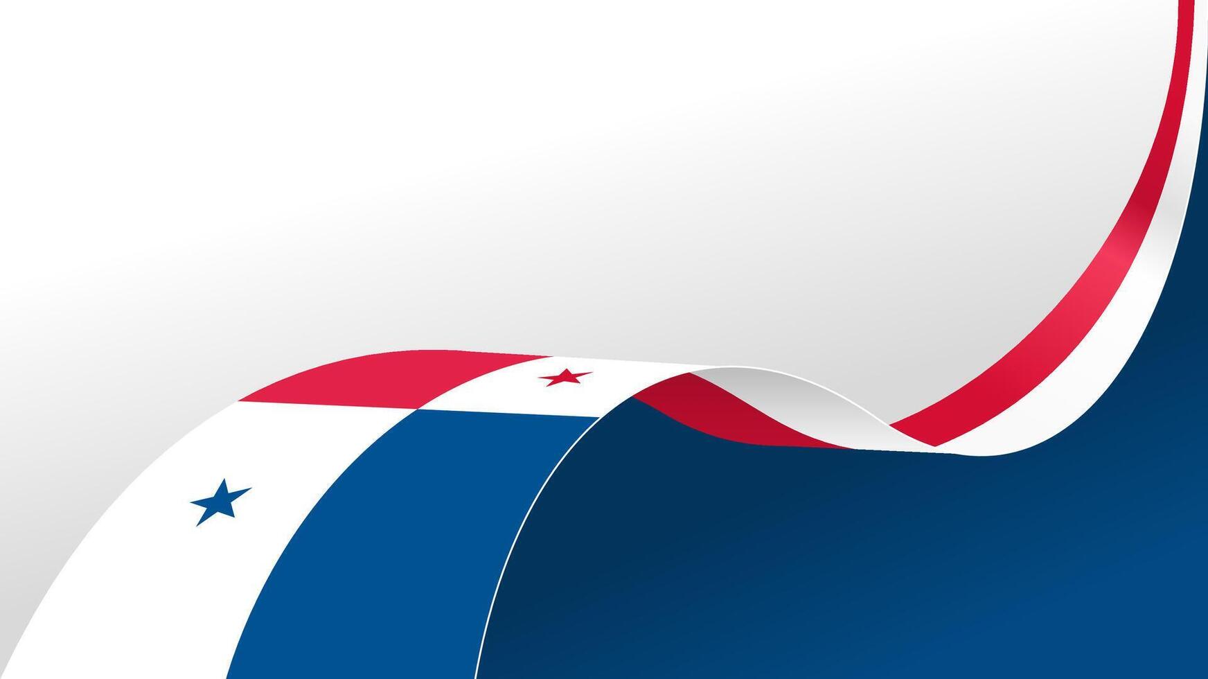 waving panama flag ribbon background with copy space for text. panama national day vector