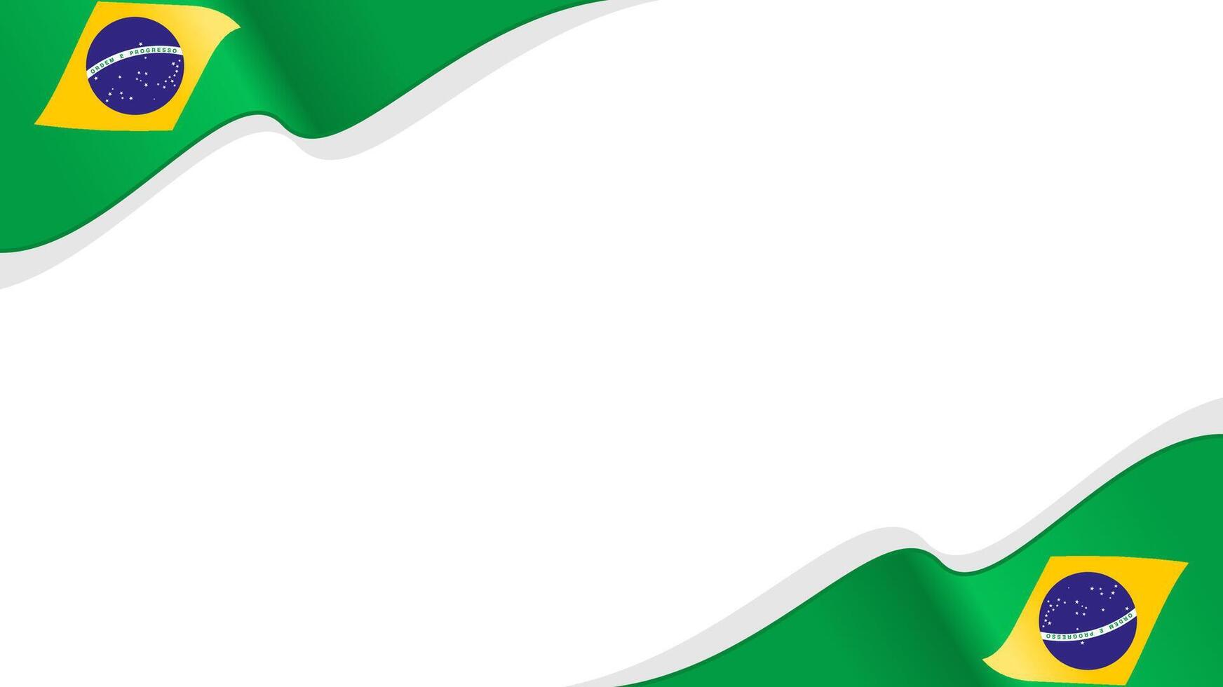 wavy brazil flag frame background with copy space for text. brazil national day vector