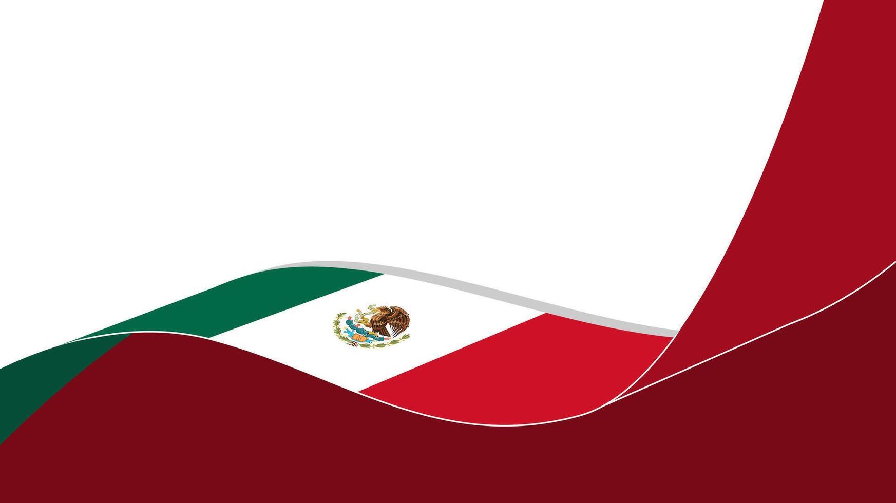 wavy mexico flag background with copy space for text. mexico national day vector