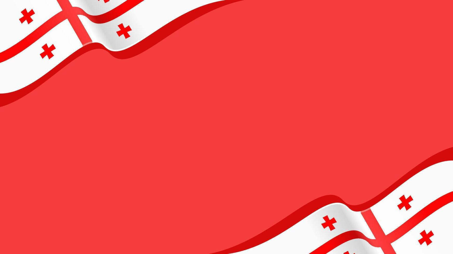 wavy georgia flag frame background with copy space for text. georgia national day vector