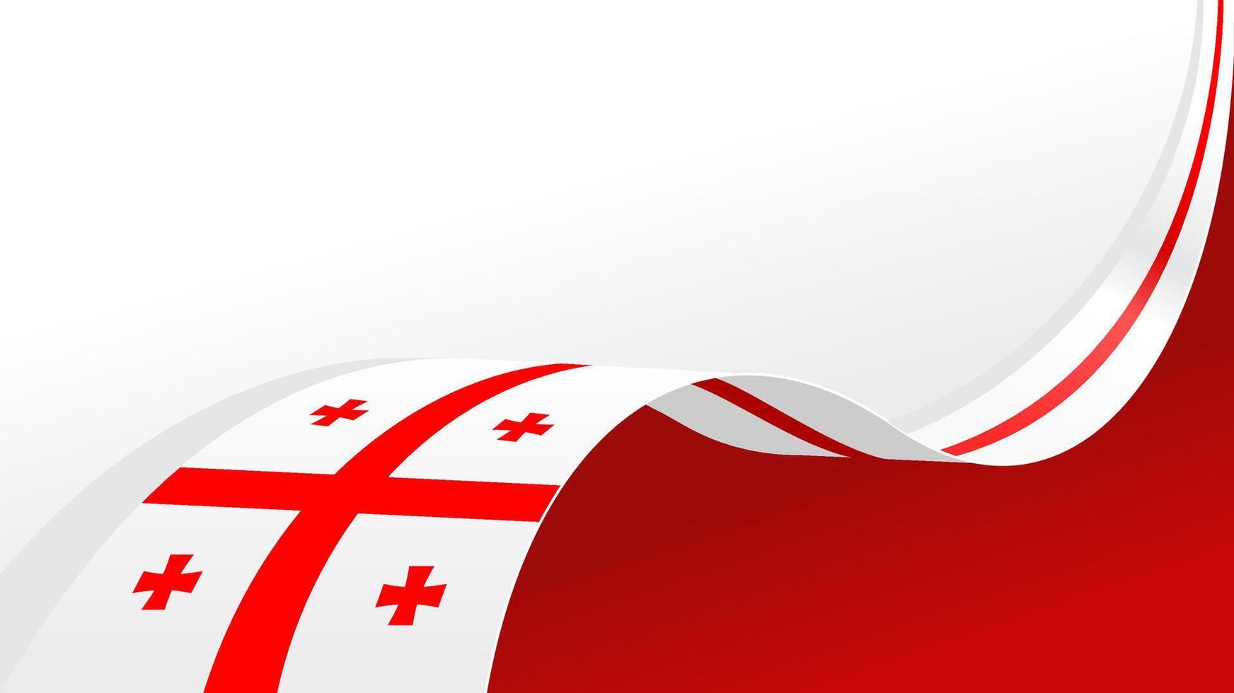 waving georgia flag ribbon background with copy space for text. georgia national day vector