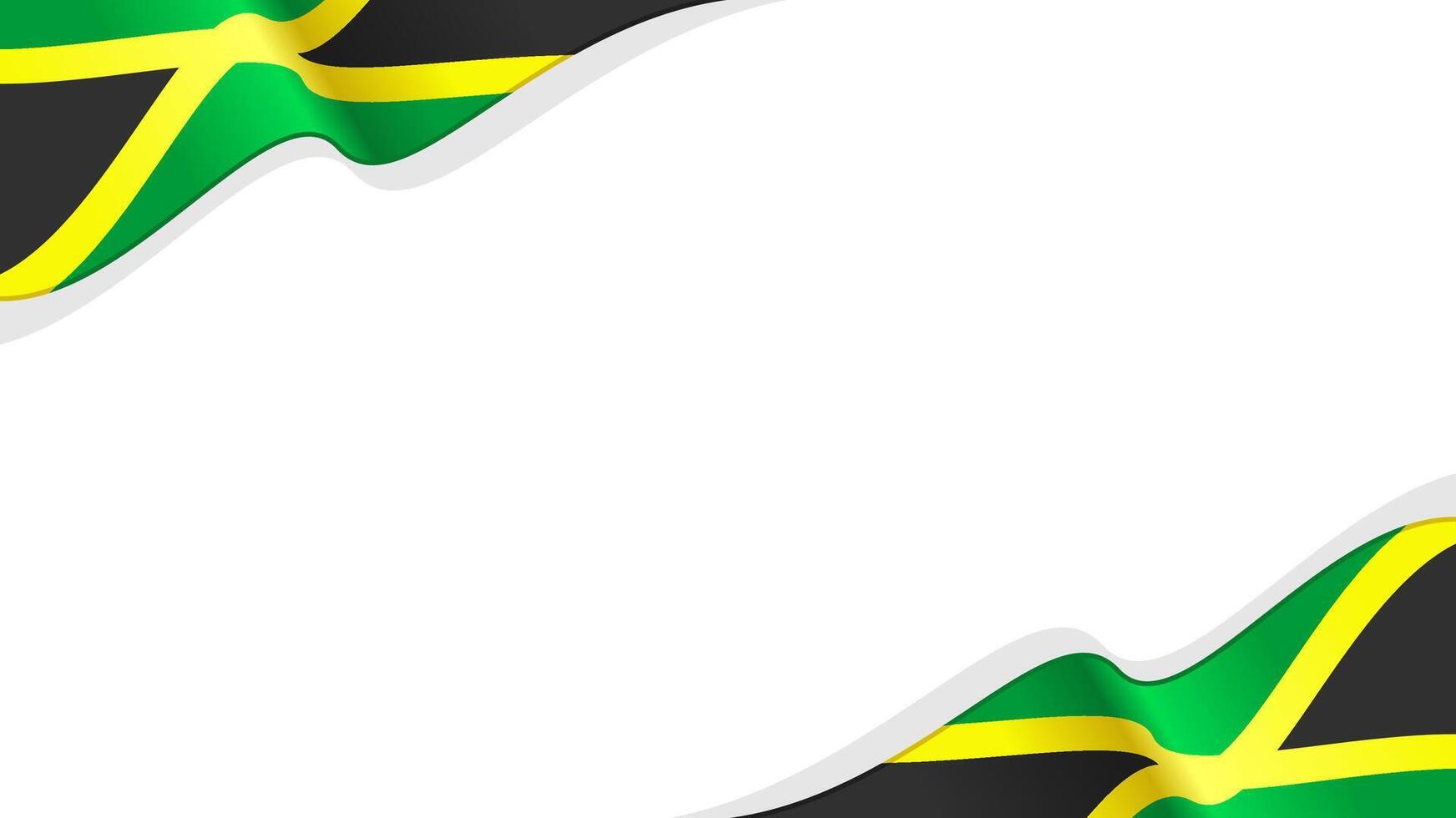 wavy jamaica flag frame background with copy space for text. jamaica national day vector