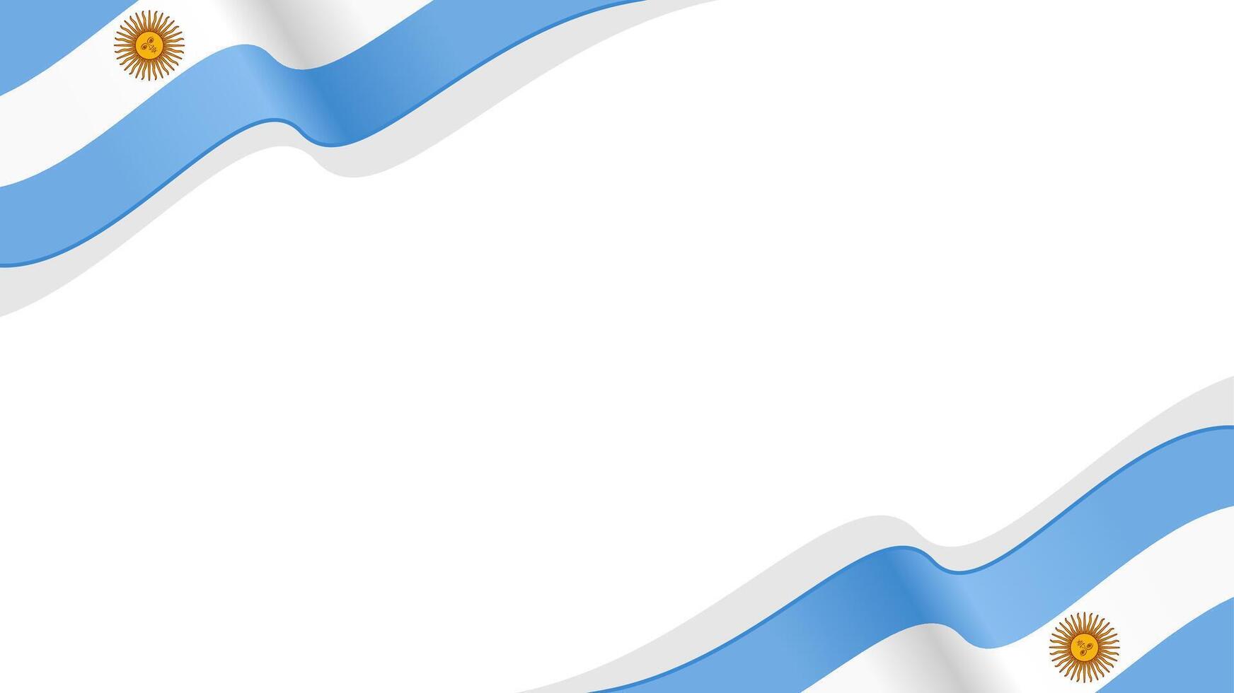 wavy argentina flag frame background with copy space for text. argentina national day vector