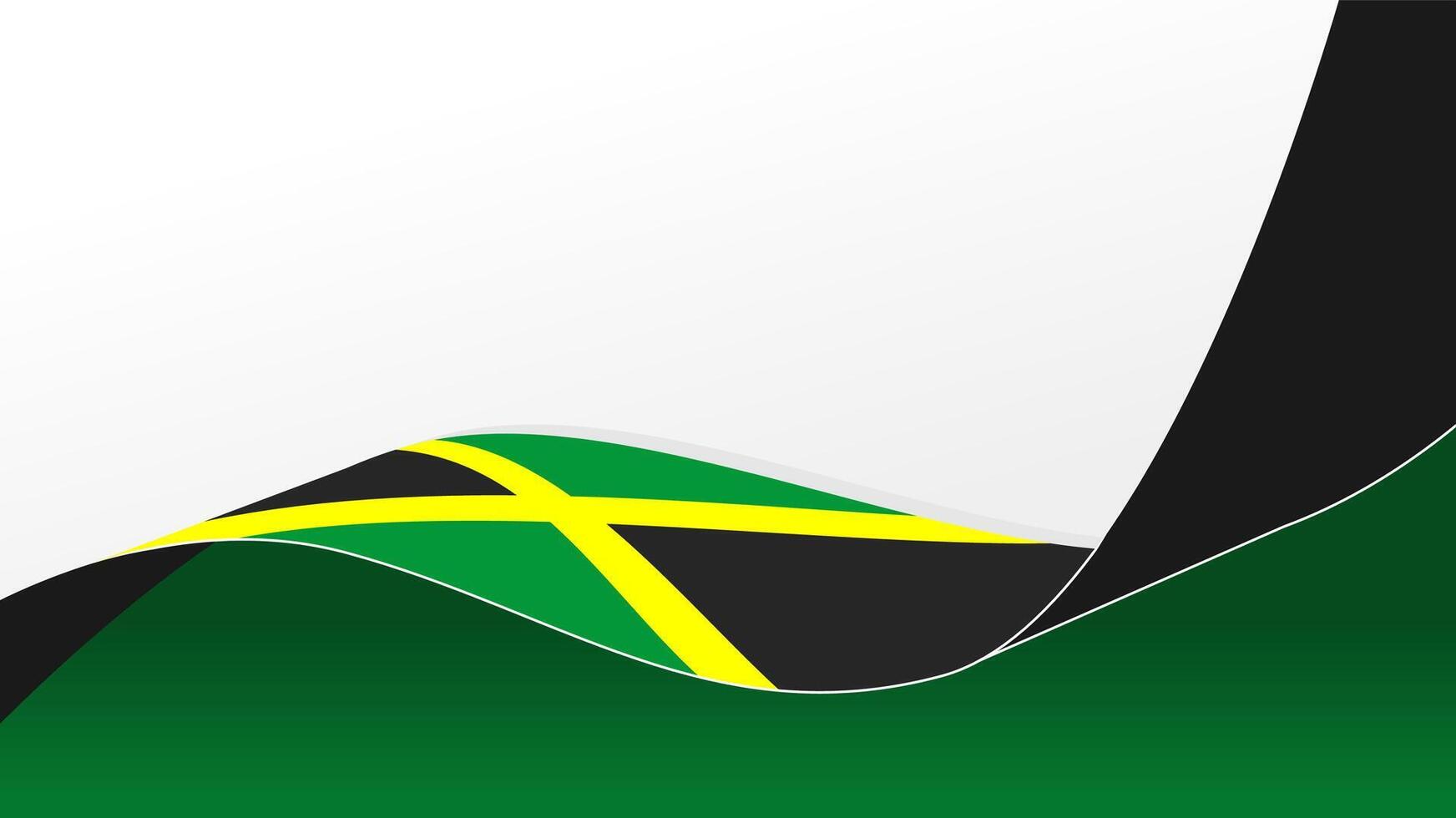 wavy jamaica flag background with copy space for text. jamaica national day vector
