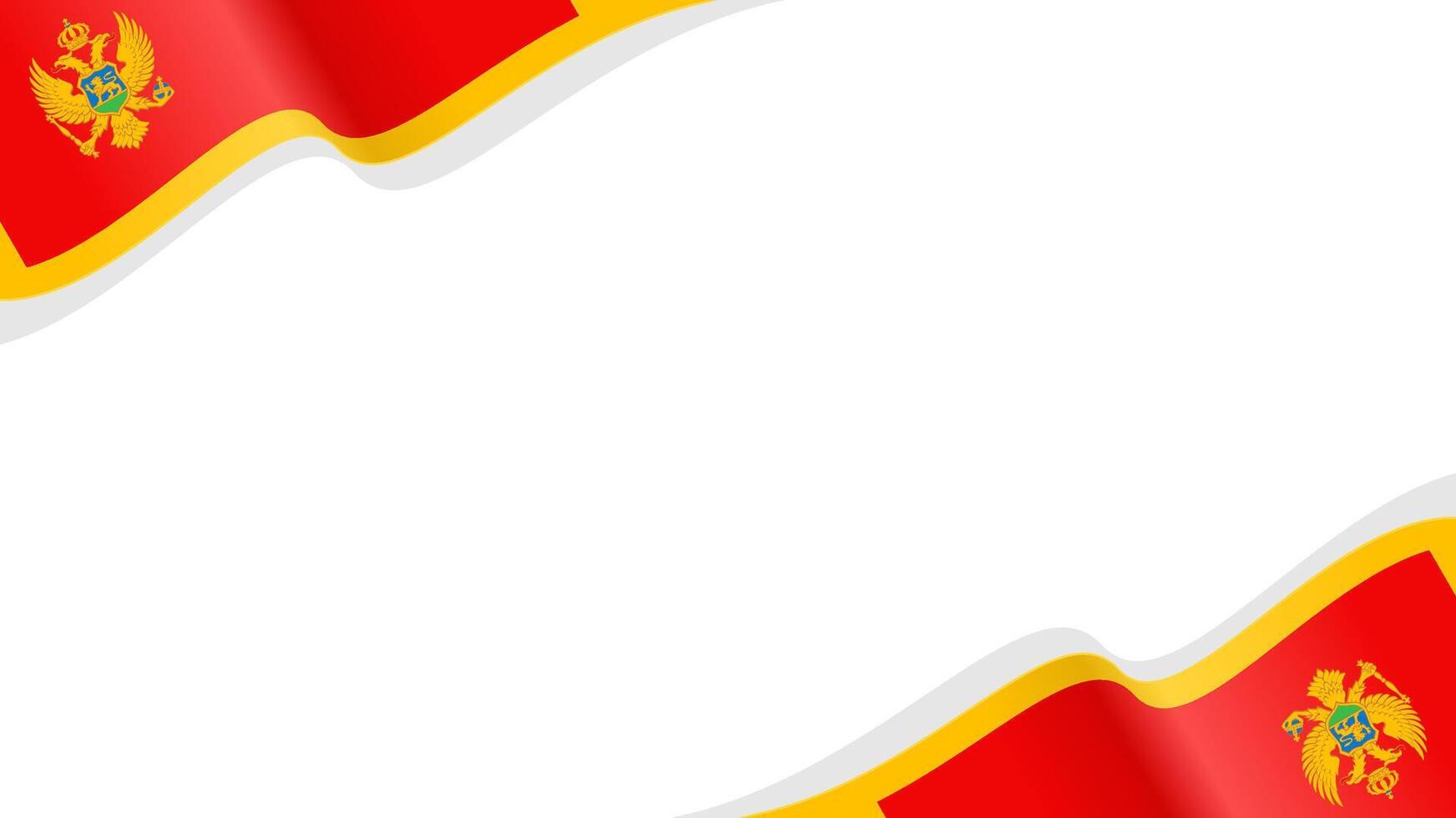 wavy montenegro flag frame background with copy space for text. montenegro national day vector
