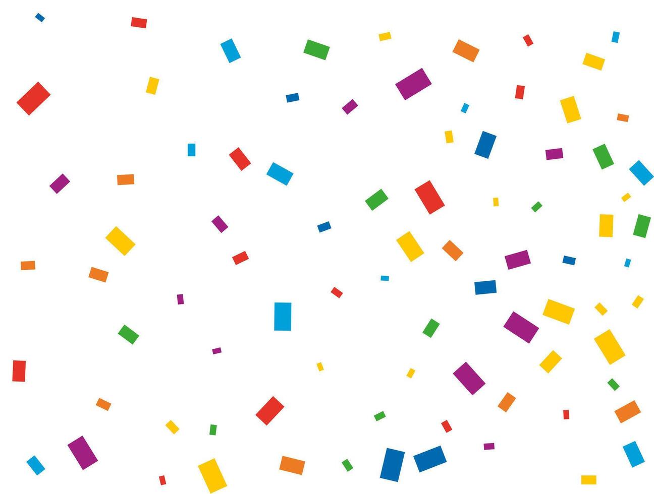 Rainbow Rectangular Confetti. Confetti celebration, Falling rainbow abstract decoration for party, birthday celebrate, anniversary or event, festive. Festival decor. illustration. vector