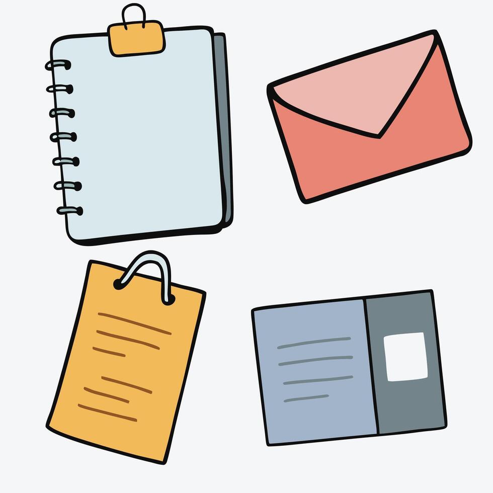 Hand Drawn Planner and Sticky Note Designs for Creative Projects vector