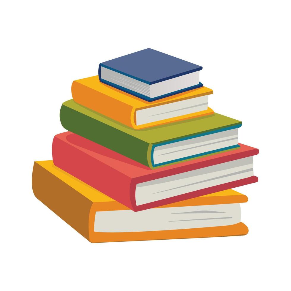 Stack of books, Book school library, books standing . vector