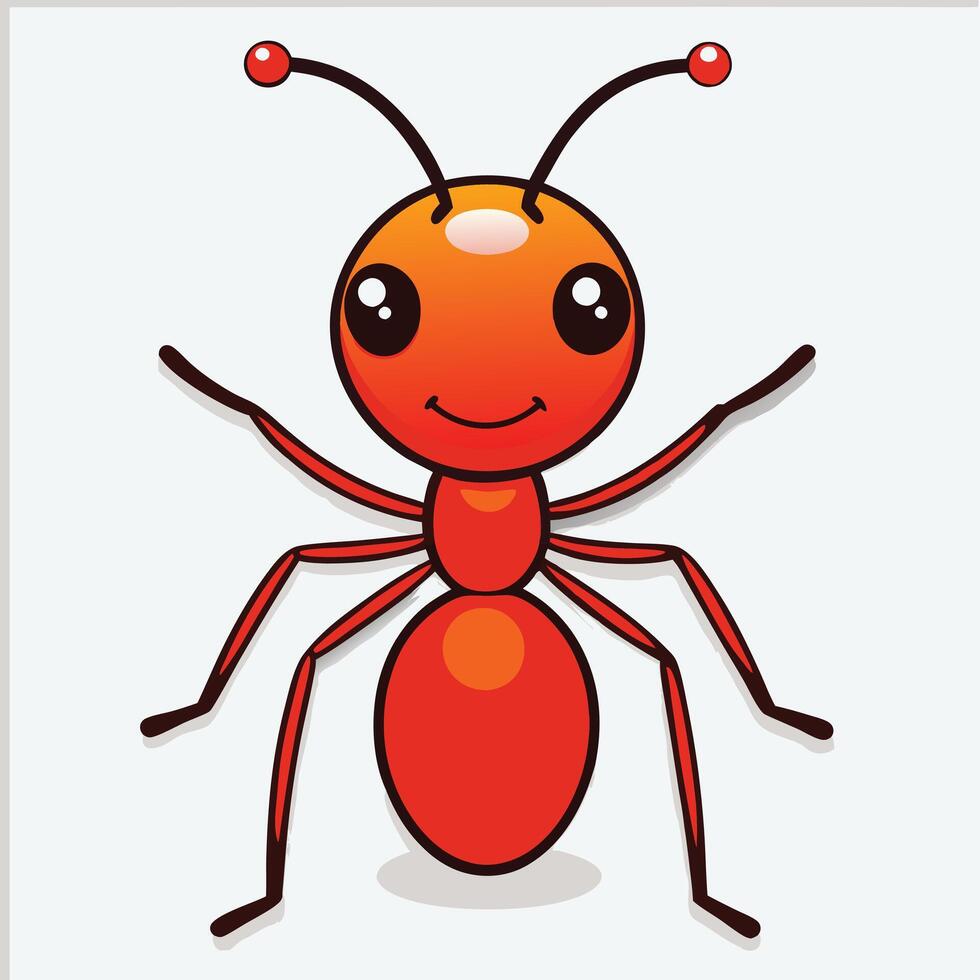 Simple Ant Cartoon Clipart in for Educational Use vector