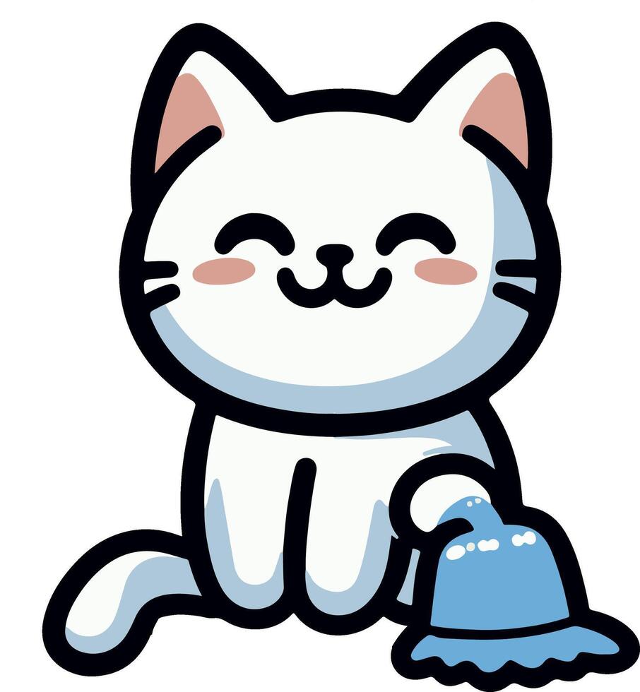 A cat in a party hat, dancing joyfully vector