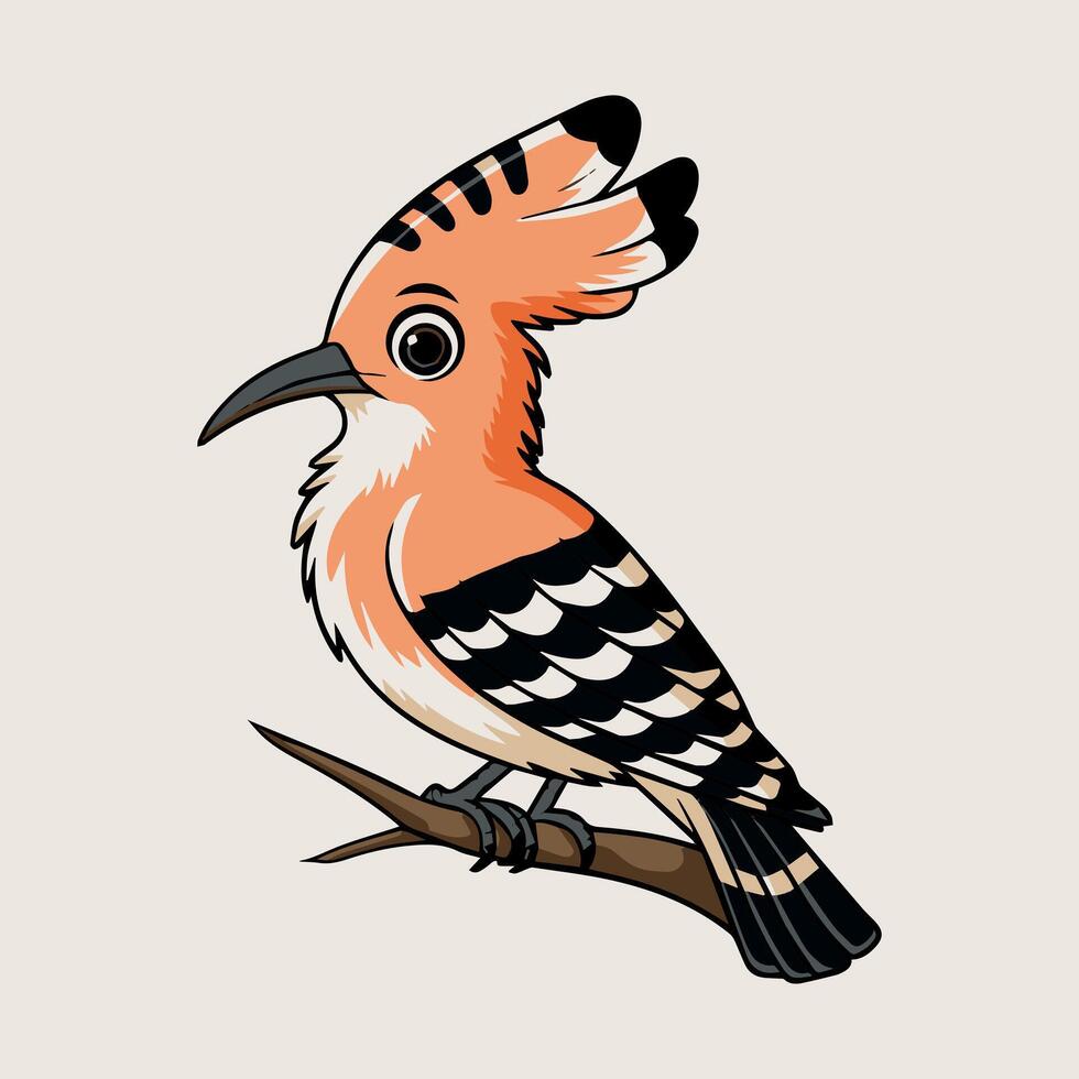 eurasian hoopoe art vector