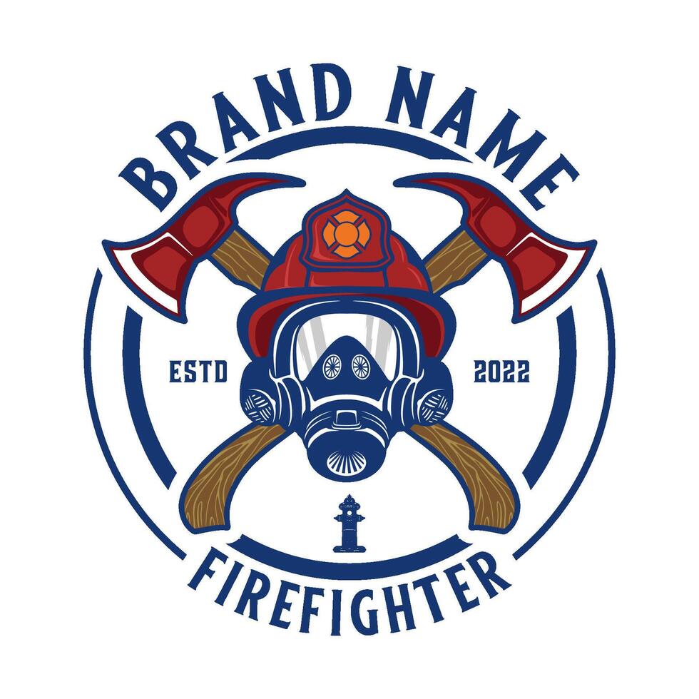 Firefighter logo. helmet axe elements, suitable for firefighter companies. vector