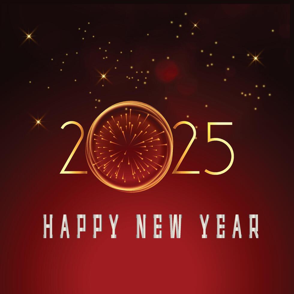 A poster for happy new year with fireworks in the background vector