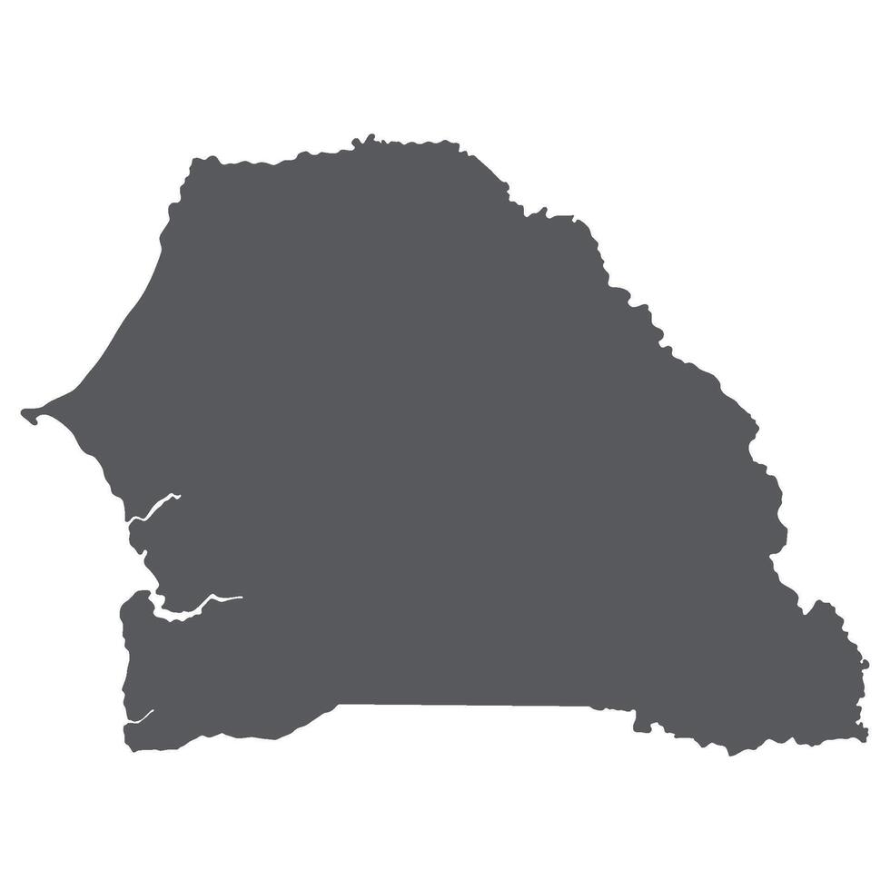 Senegal and Gambia map. Map of Senegal and Gambia in grey color vector