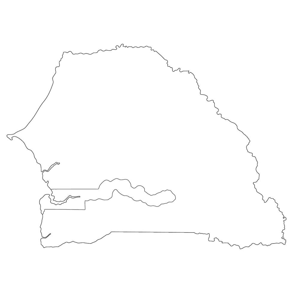 Senegal and Gambia map. Map of Senegal and Gambia in white color vector