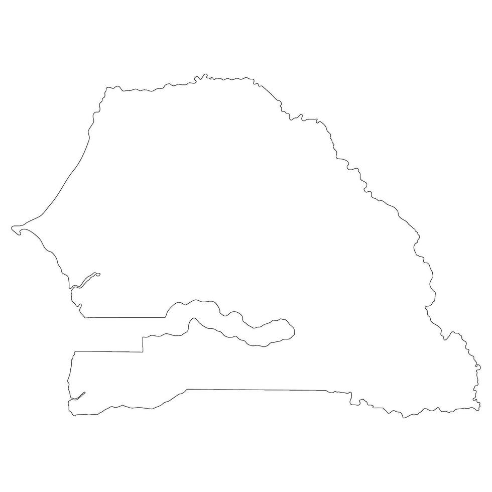 Senegal map. Map of Senegal in white color vector