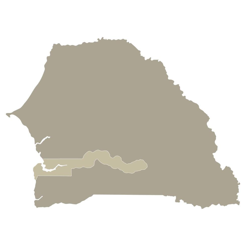 Senegal and Gambia map. Map of Senegal and Gambia vector