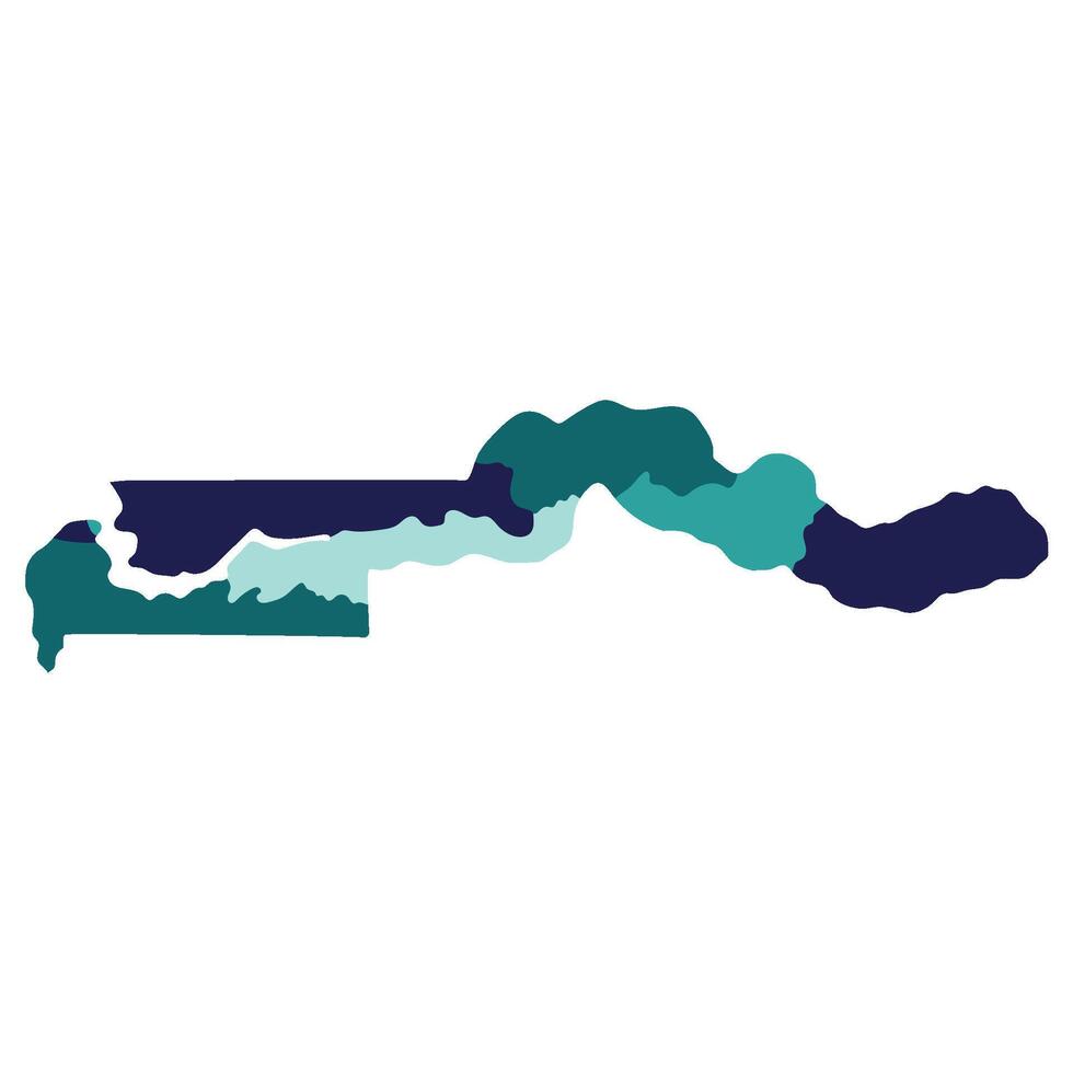 Gambia map. Map of Gambia in administrative provinces in multicolor vector