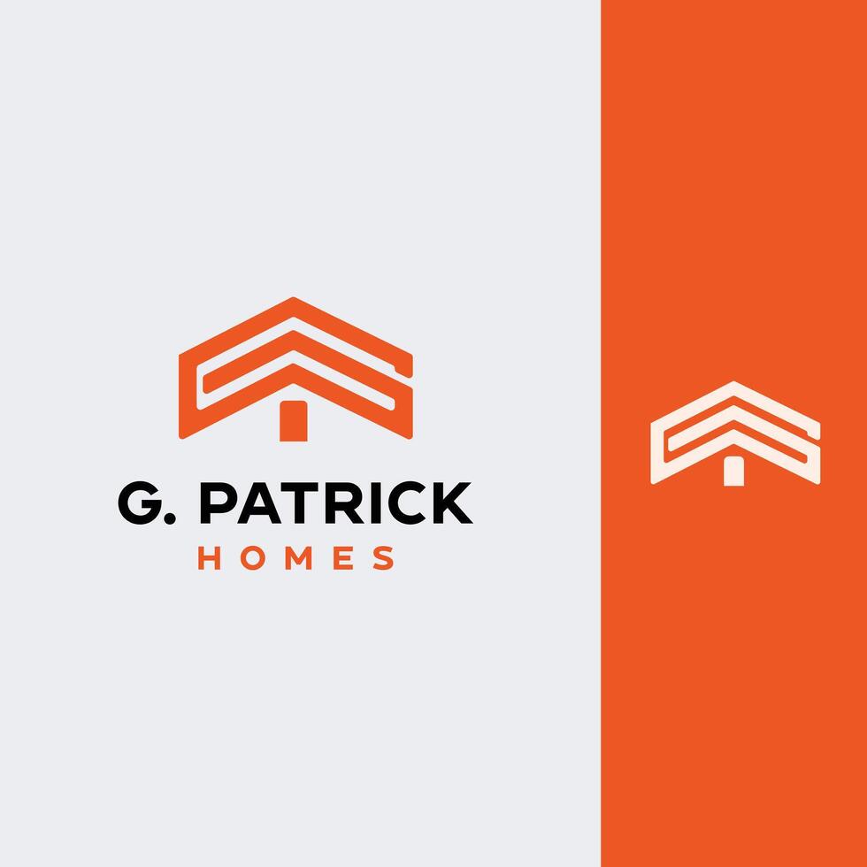 Logo design of monogram G for construction, home, real estate, building, property. Minimal awesome trendy professional logo design template. vector