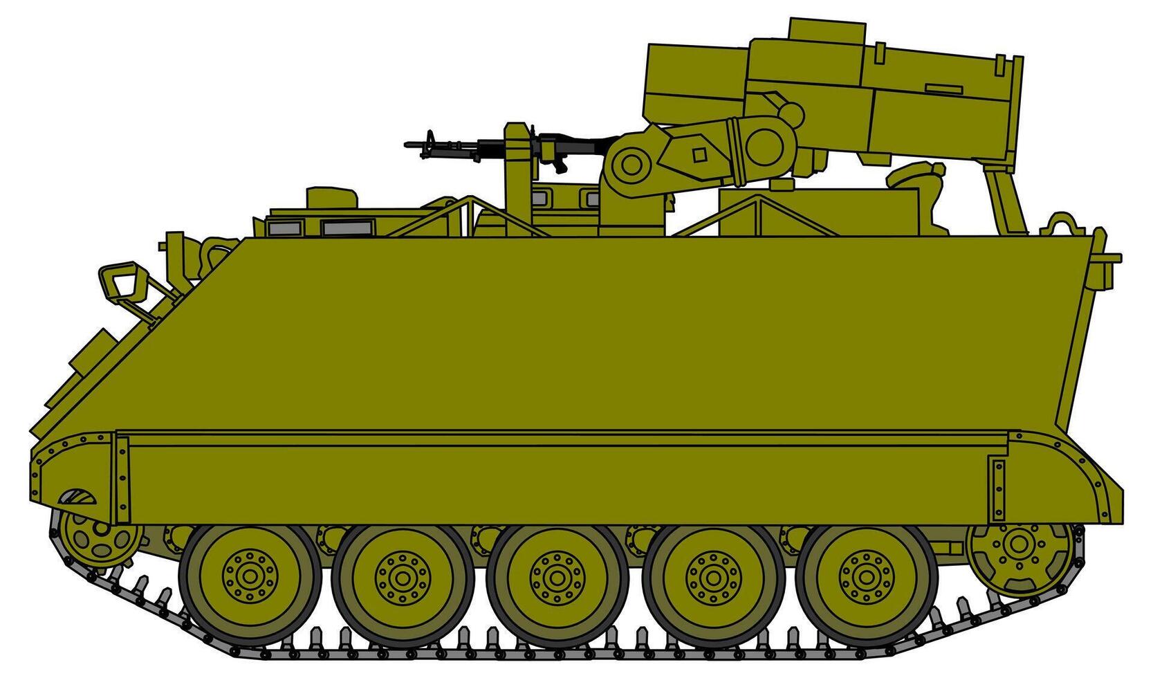 An armored vehicle with a gun mounted on it vector