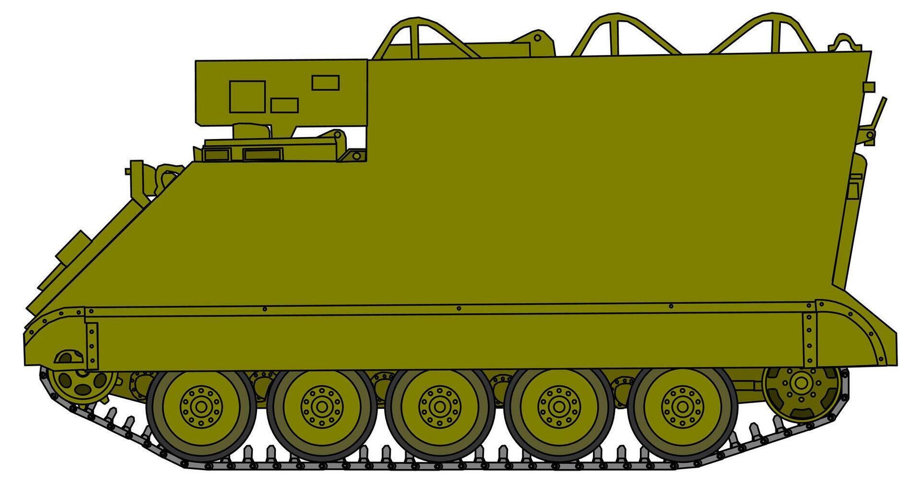 A military vehicle with a large gun on top vector