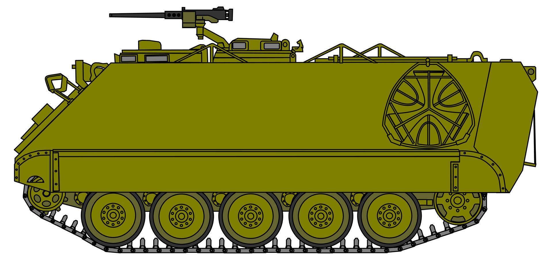 An armored vehicle with a gun on top vector