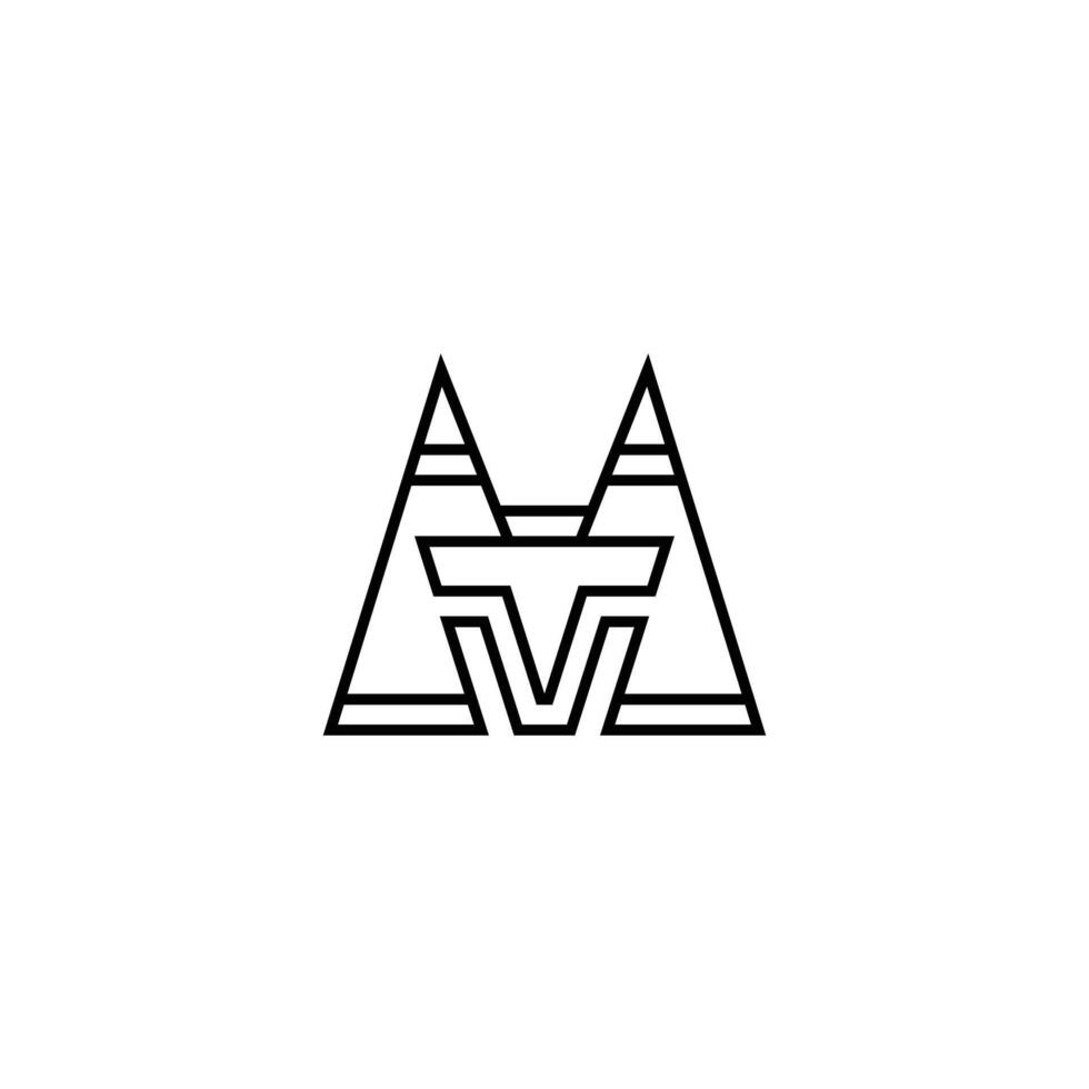 Alphabet letters monogram icon logo of TM MT vector