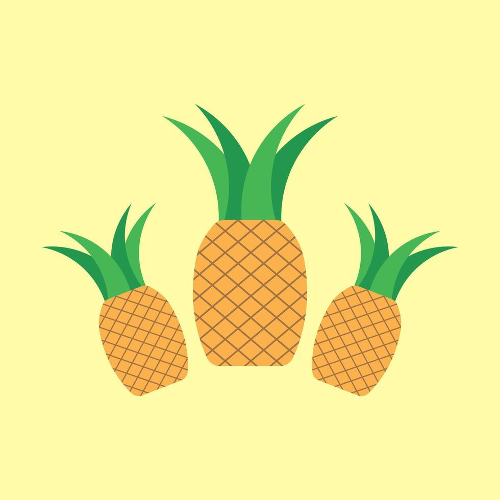 Pineapple fruit illustration isolated on background. vector