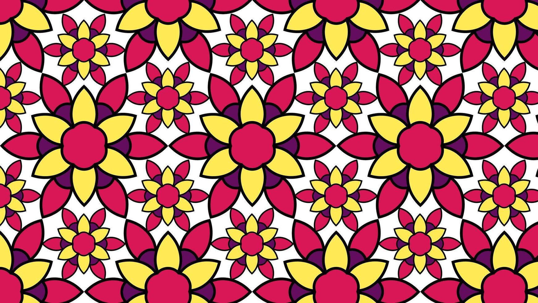 retro seamless pattern background with flowers vector