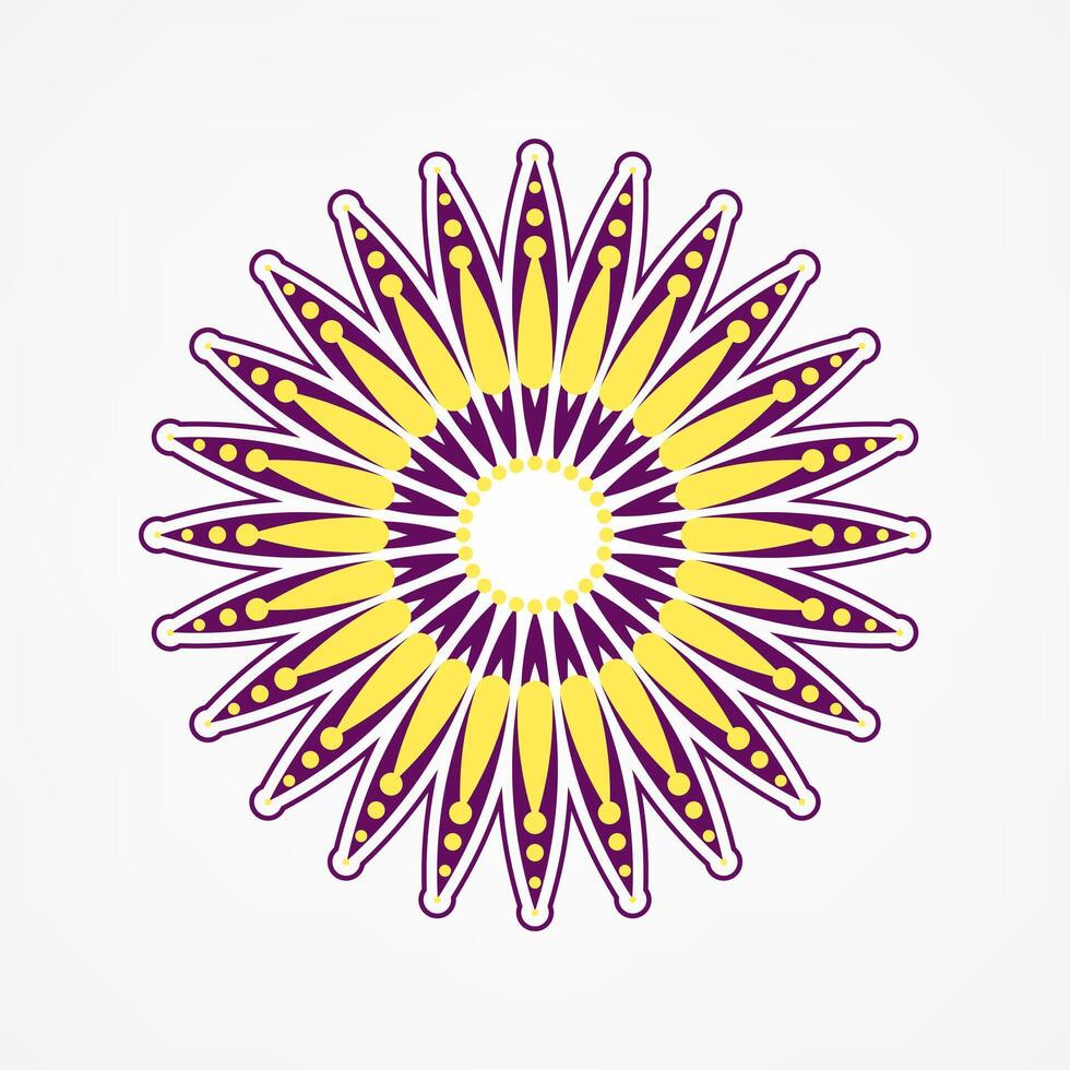 Simple sun shape mandala illustration vector