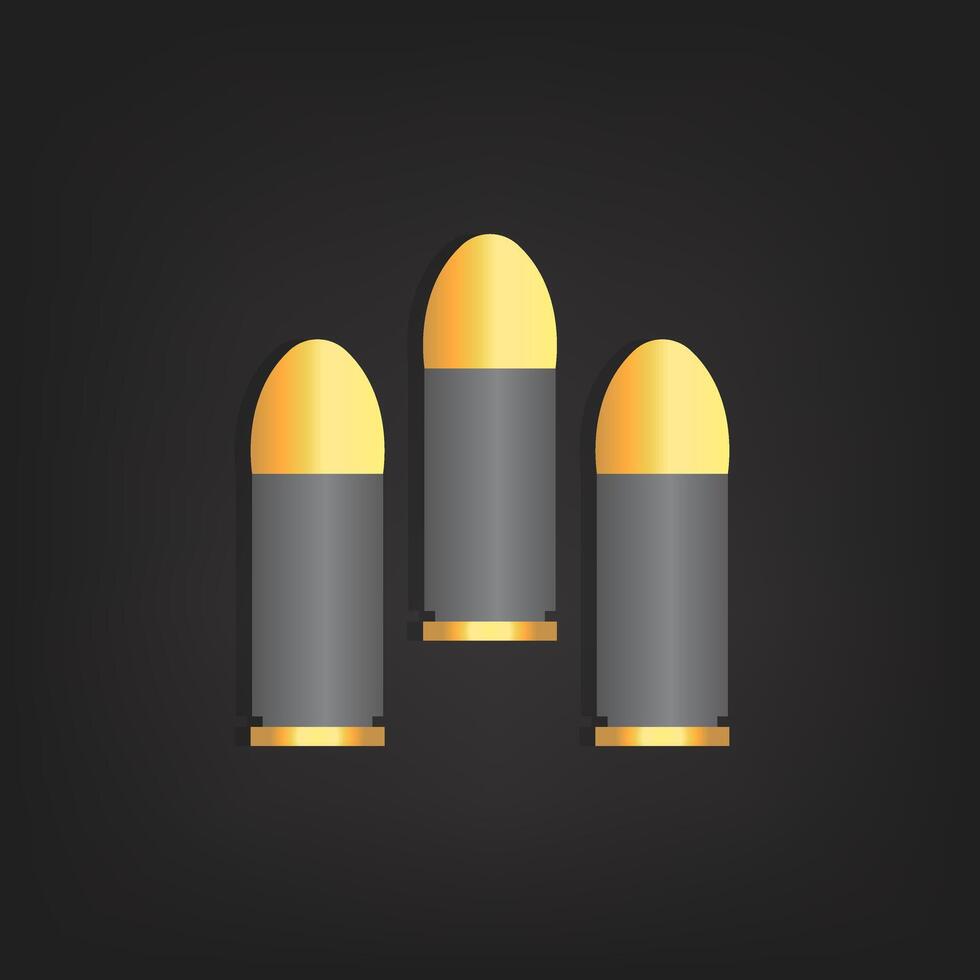 9mm bullet design on black background vector