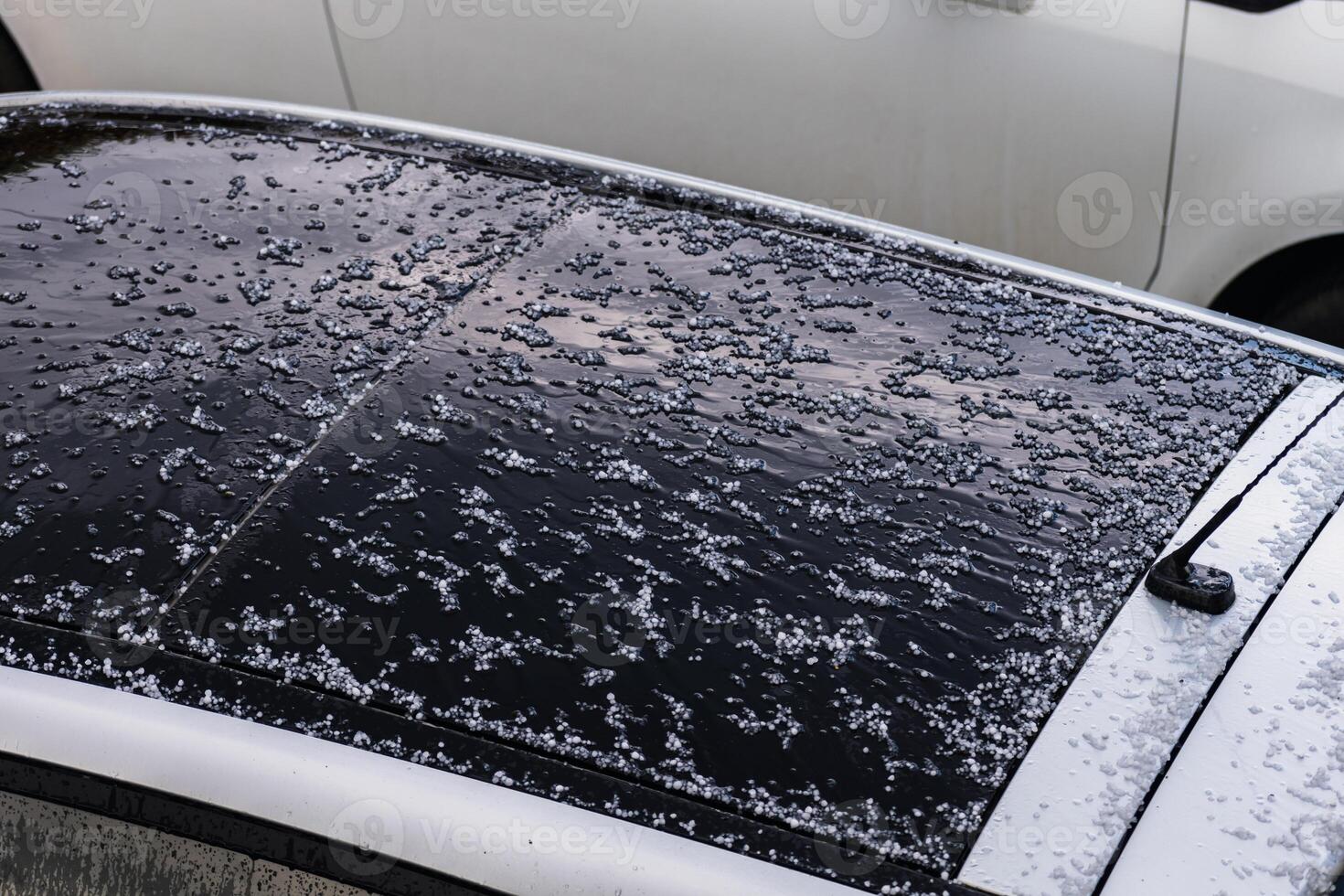 Hail balls in march, natural springtime weather, can cause damages photo