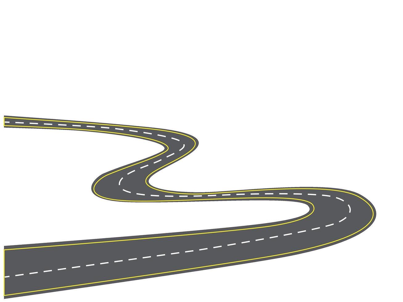 Creative illustration of winding curved road vector