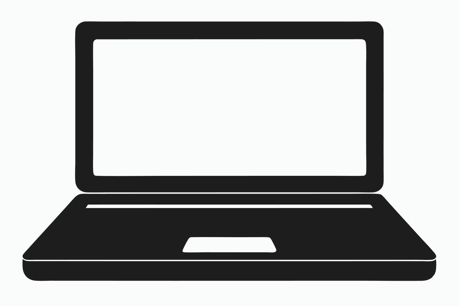 Laptop silhouette art. vector