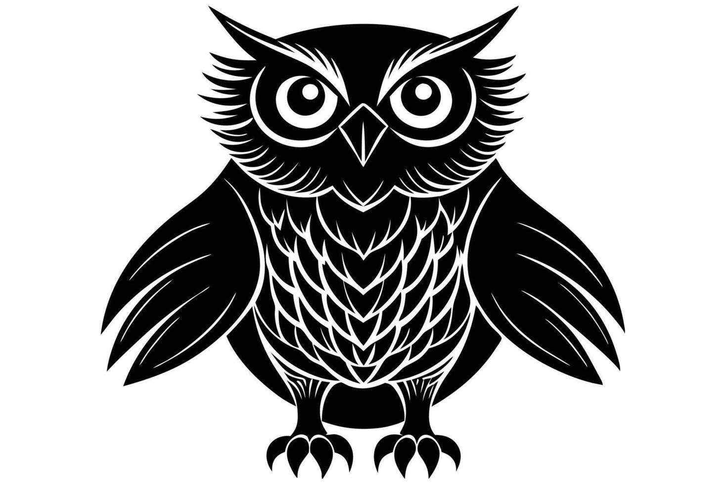 Owl silhouette art. vector