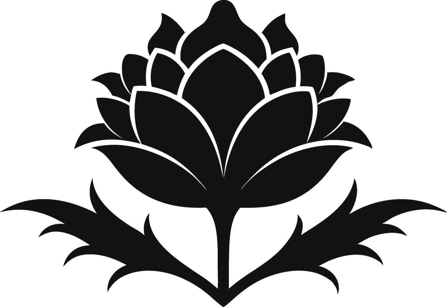 Flower top silhouette illustration. vector