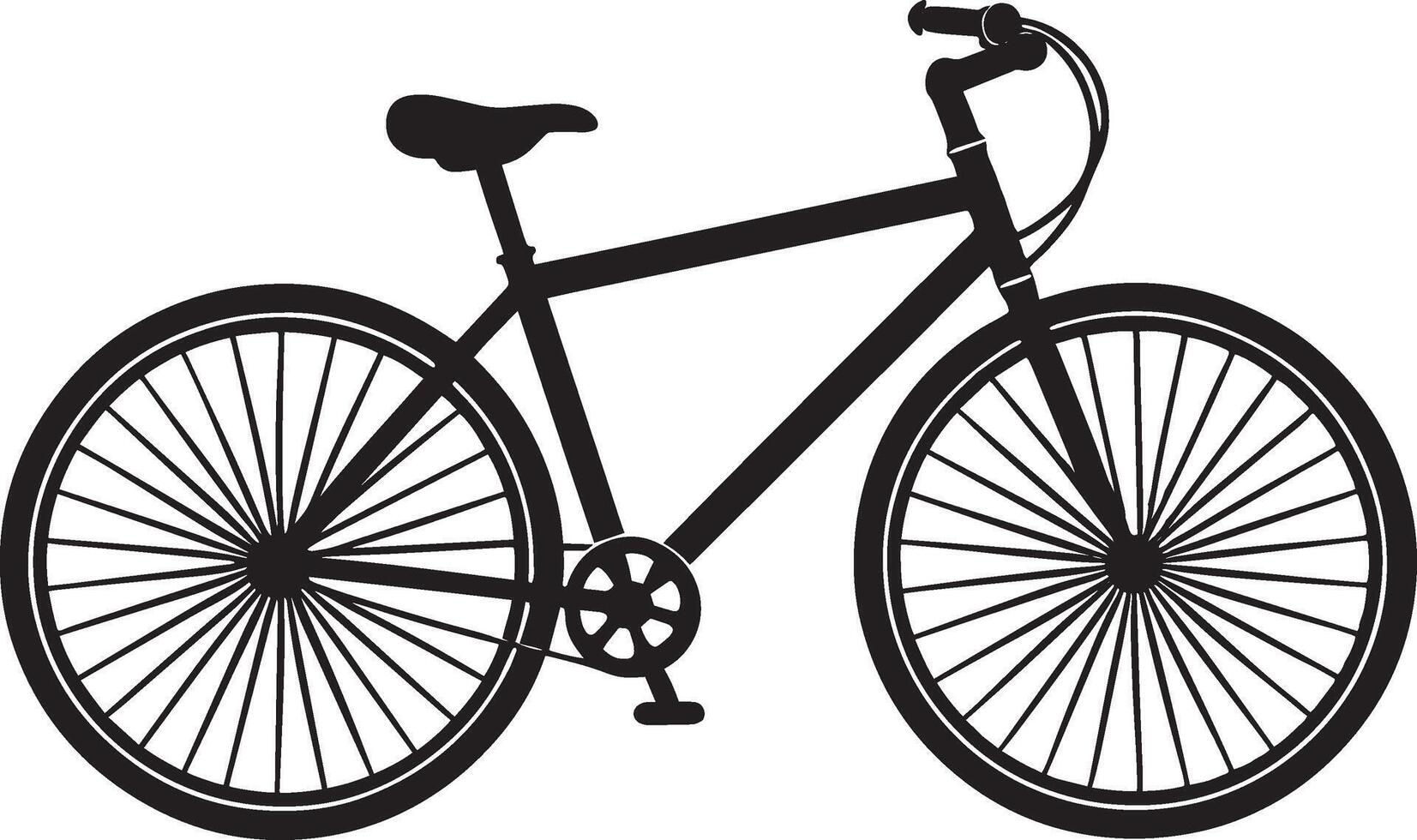 Bicycle nature silhouette . vector