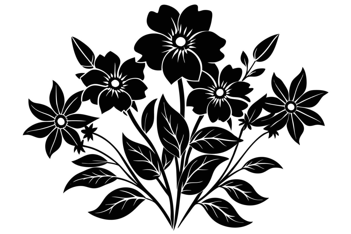 Flowers silhouette art vector