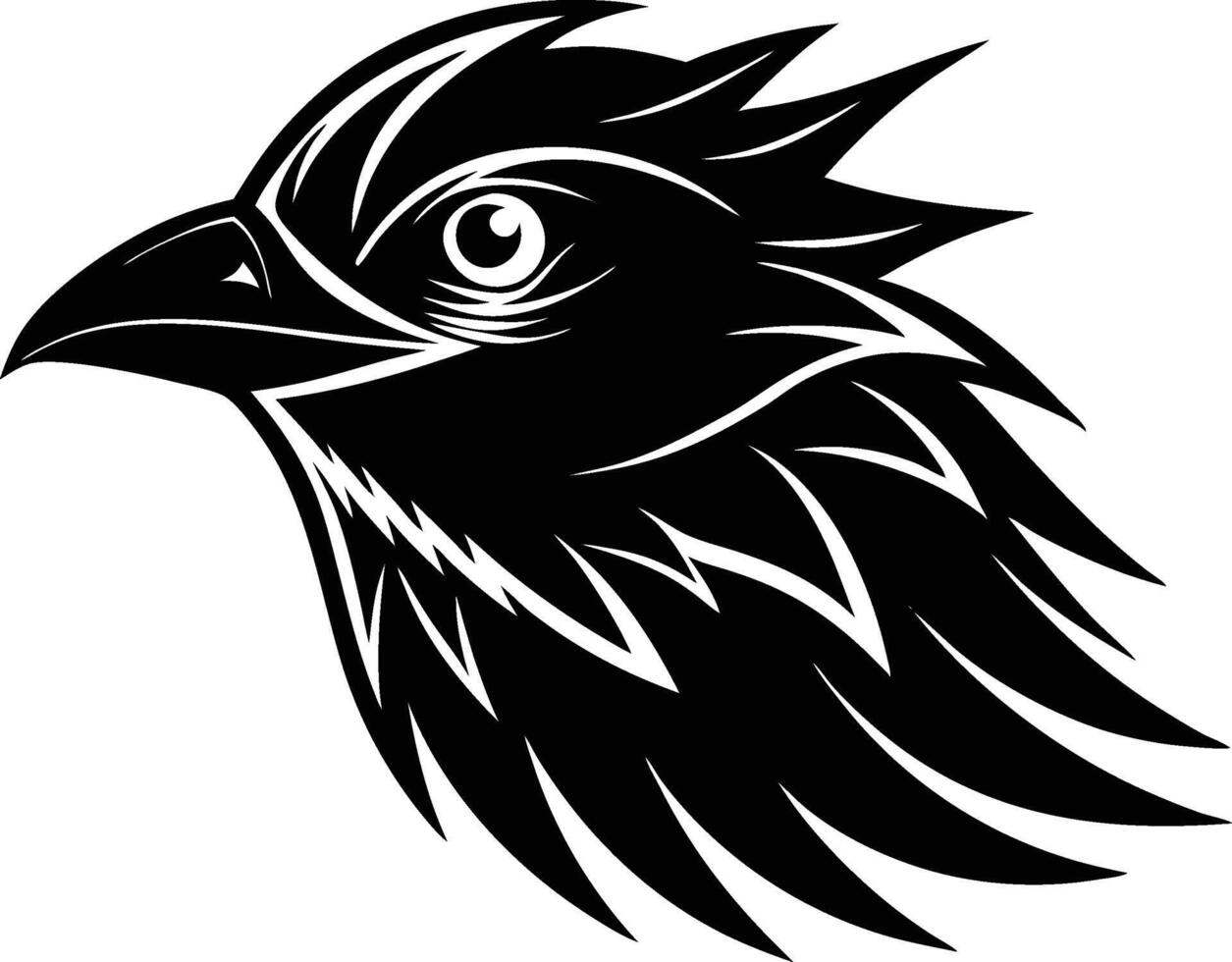 Bird head shape silhouette art. vector