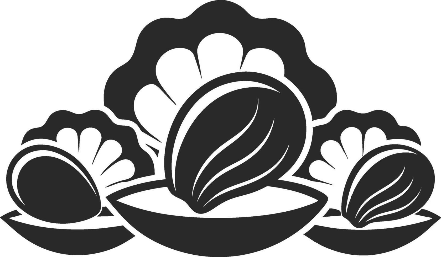Oysters silhouette art. vector