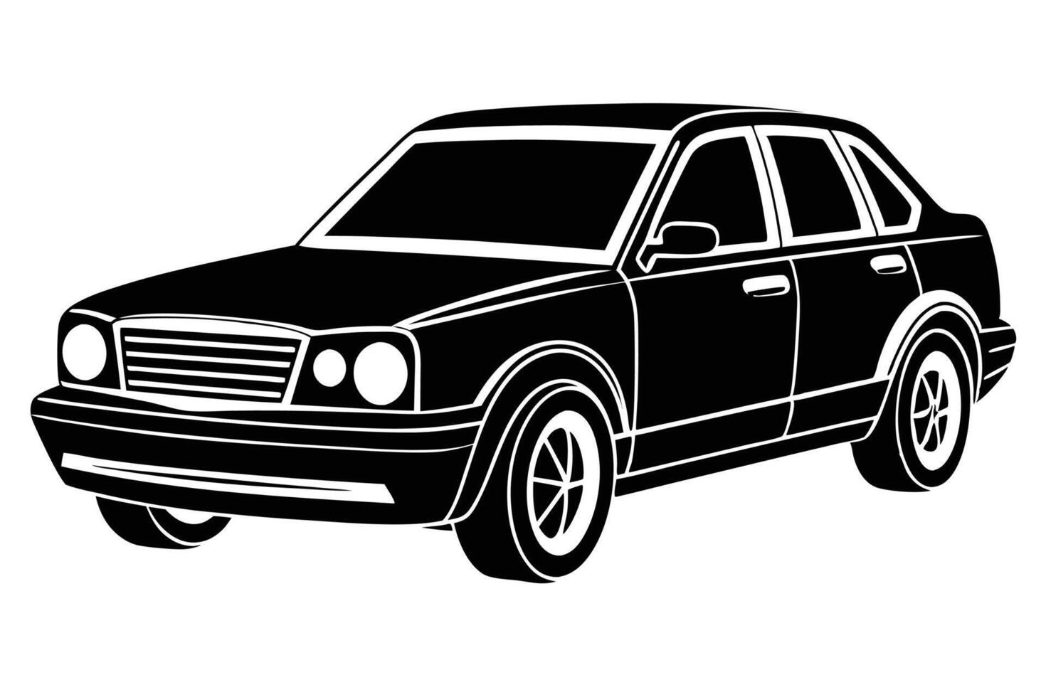 Car beautiful silhouette art vector