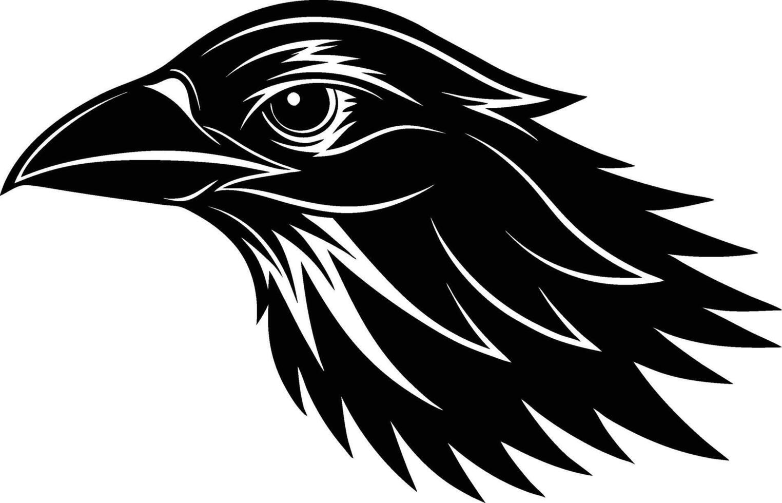 Bird head shape creative silhouette art. vector