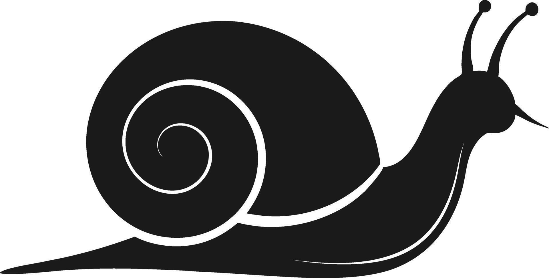 Nature snail silhouette art. vector