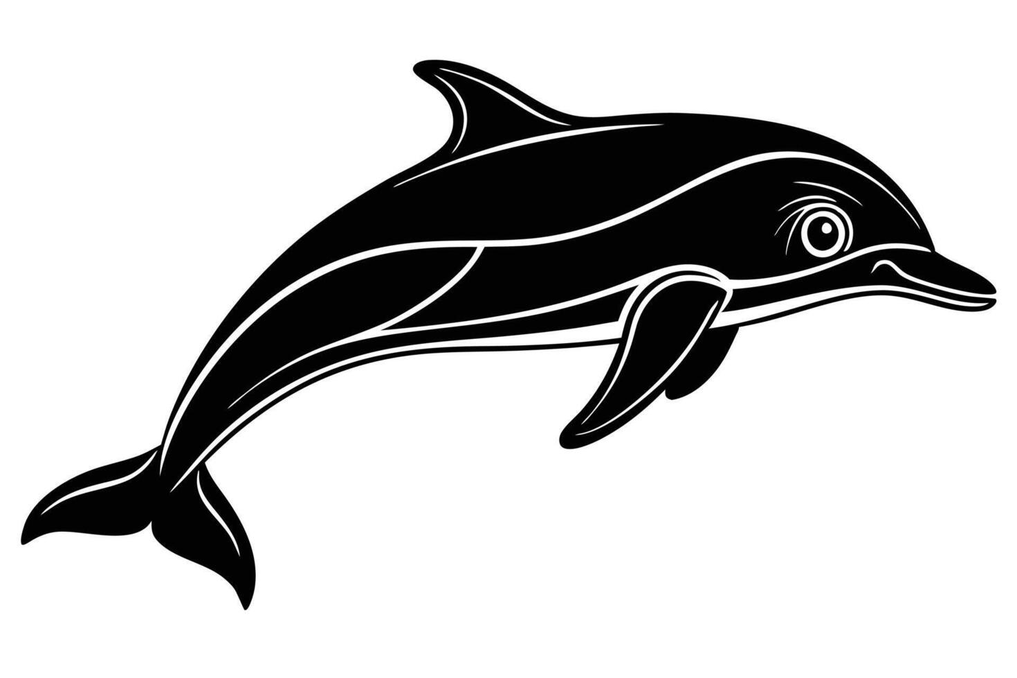 Dolphin silhouette . vector