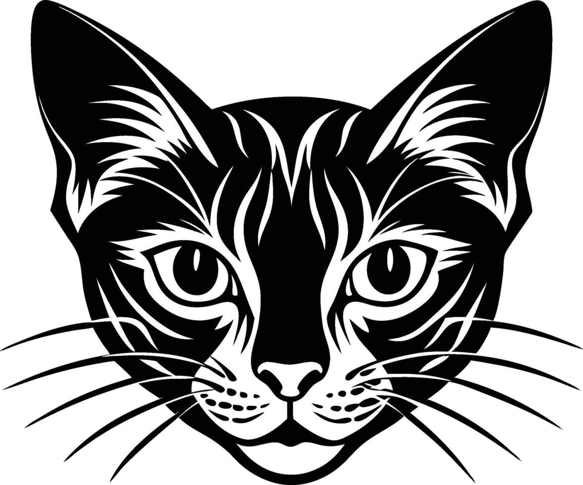 Cat head shape silhouette art. vector