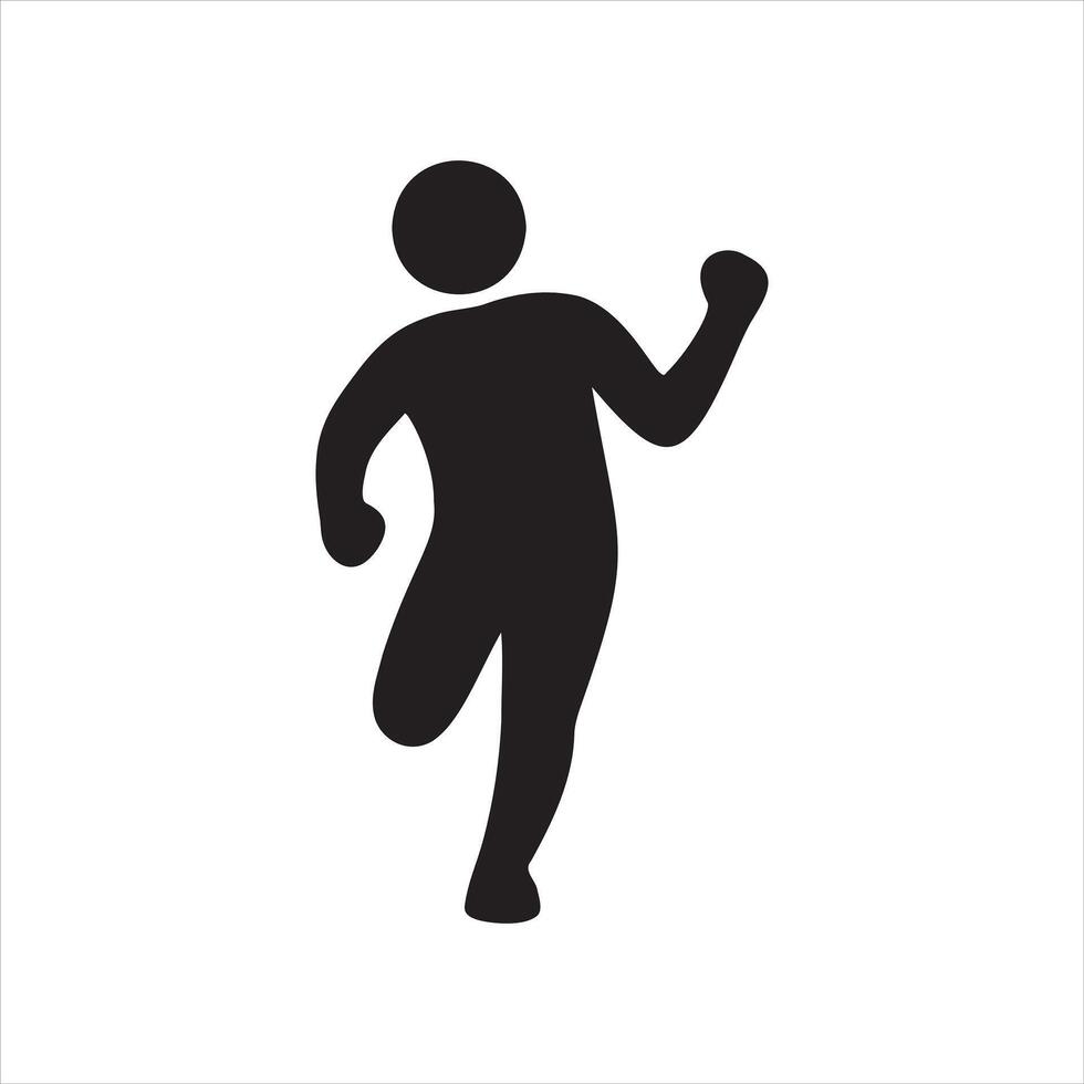 A black silhouette of a man running vector
