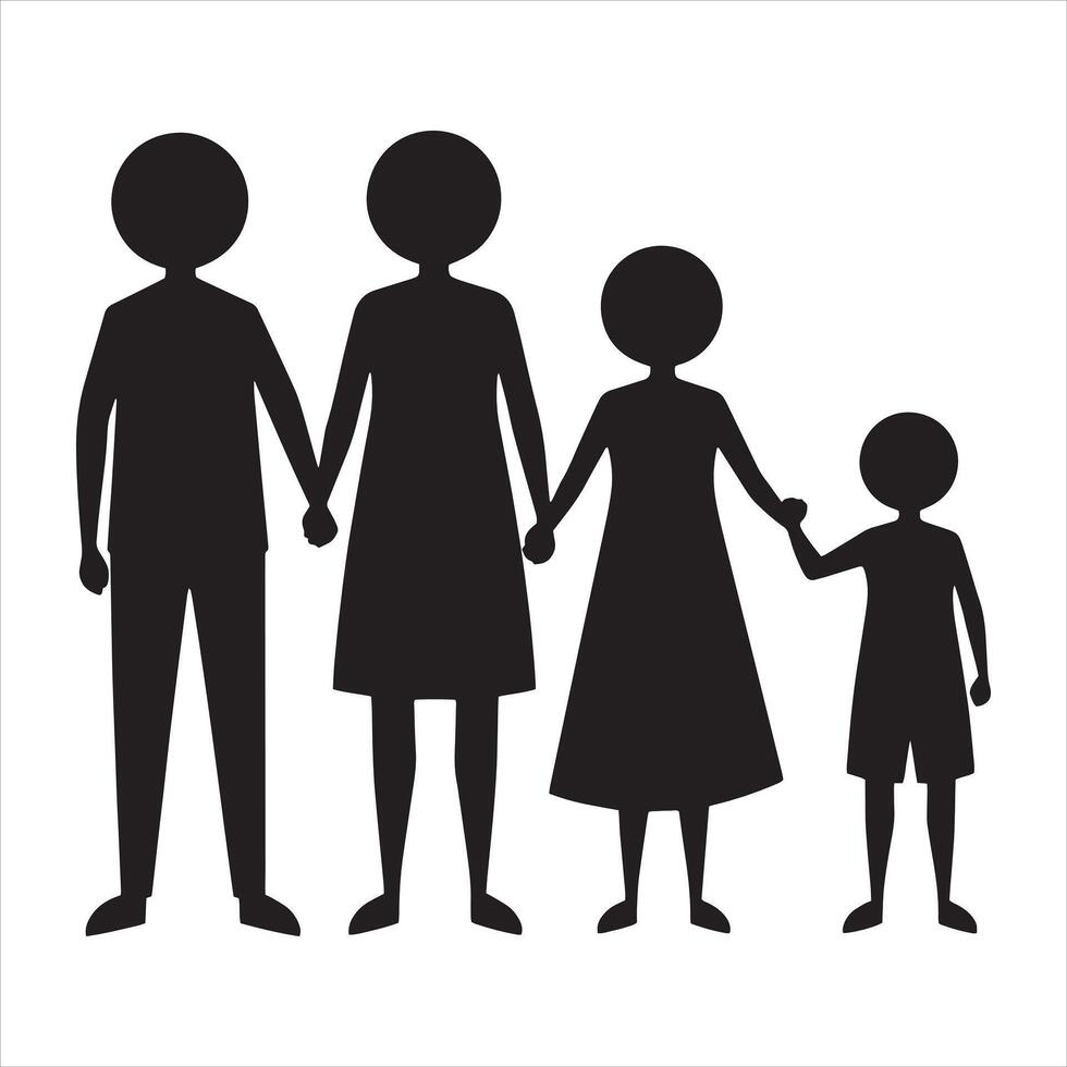 Family silhouette illustration vector